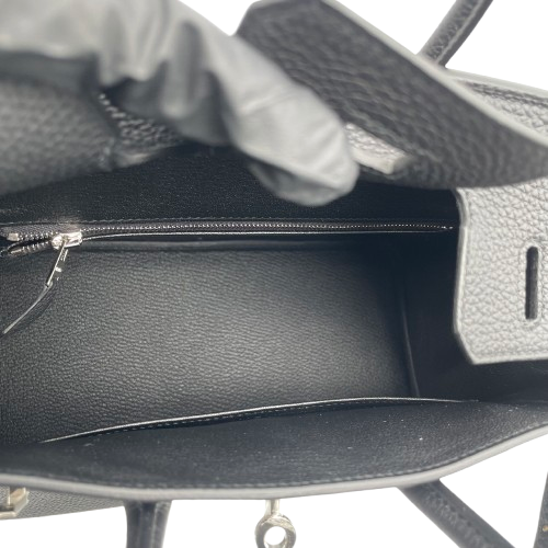 Hermes Birkin 25 Noir Togo Silver Metal Fittings w 새로워