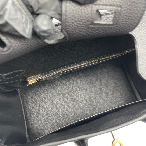 プレオウンド エルメス バーキン 25 ノワール トゴ ゴールド金具 W刻印