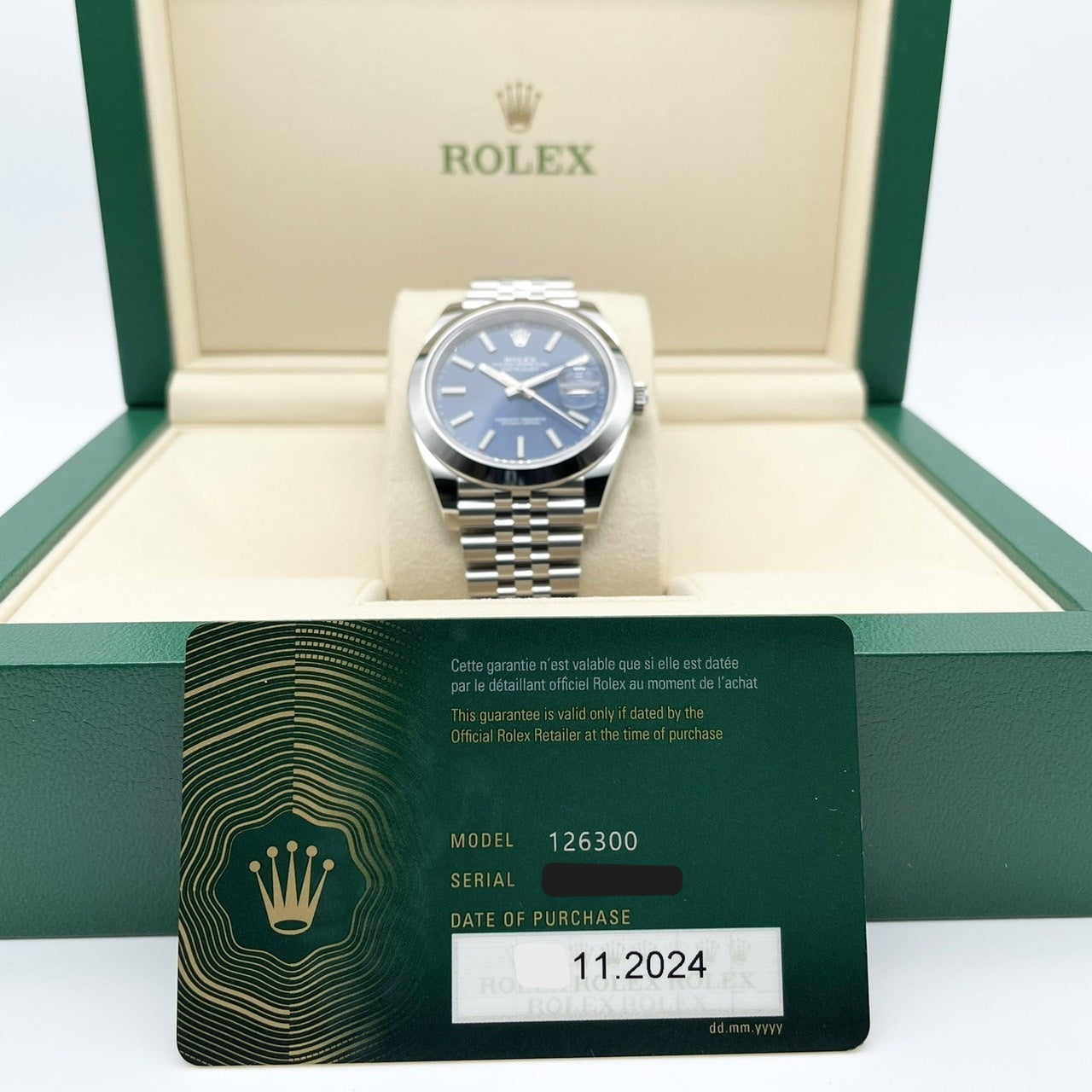プレオウンド ロレックス デイトジャスト41 126300 オイスターブレスレット ブルー 41mm