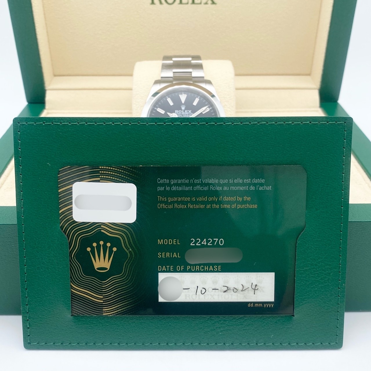 [보호 스티커 포함! ; 롤렉스 탐색기 224270 블랙 40mm
