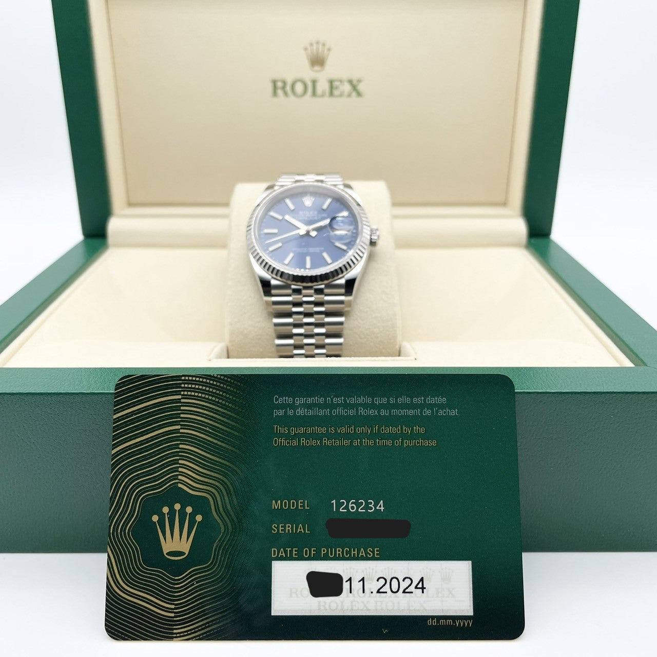 プレオウンド ロレックス デイトジャスト 126234 ブライトブルー ジュビリーブレス 36mm