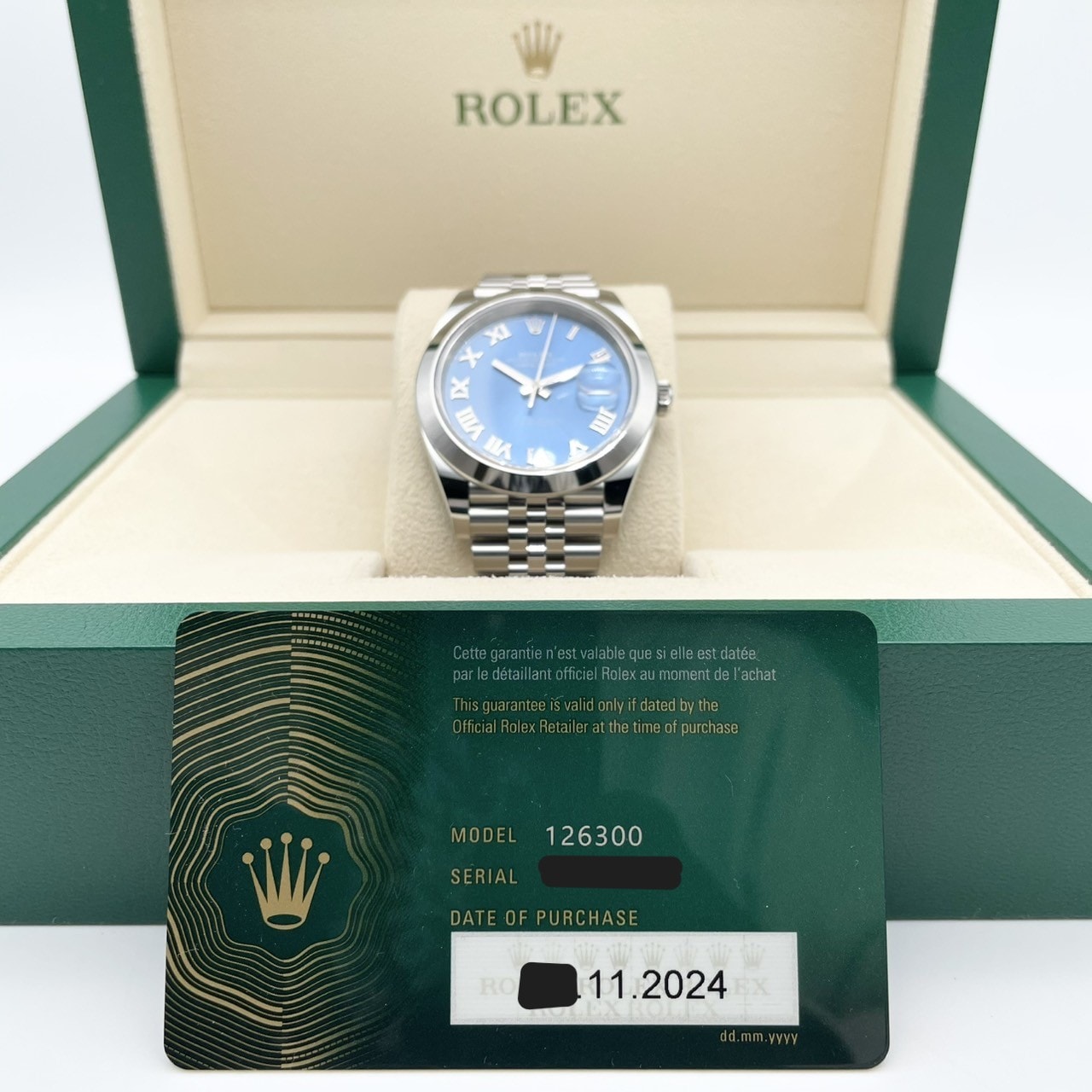 プレオウンド 【歳末大特価!】ロレックス デイトジャスト 126300 アズーロブルー ローマン ジュビリーブレス 41mm