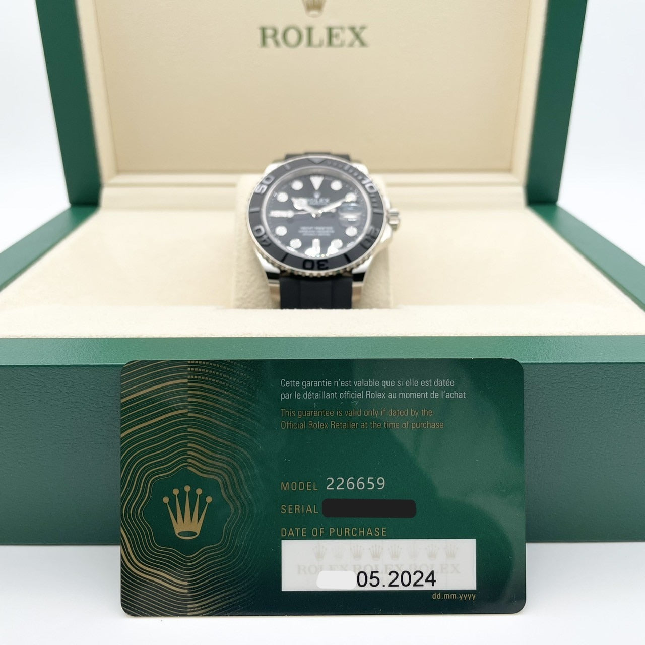 Rolex Yachtmaster 226659 Black White Gold 42mm