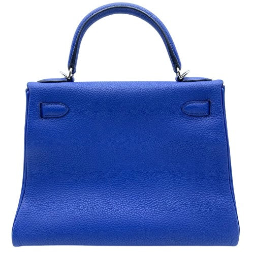 プレオウンド エルメス ケリー 28 ブルーフランス トゴ シルバー金具 U刻印