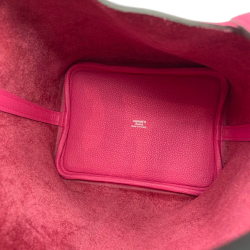 Hermes Picotin Lock PM Rose Extreme Torillon Maurice Silver Fittings B 조각.