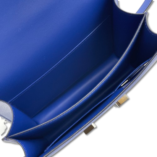 Hermes Constance Mini 18 Blue Royal Chevre Silver Metal Fittings w 새겨 져