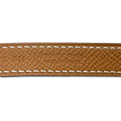 Hermes Lucky 15 Reversible Cadena Belt Noir/Gold Swift Gold Hardware W Engraved