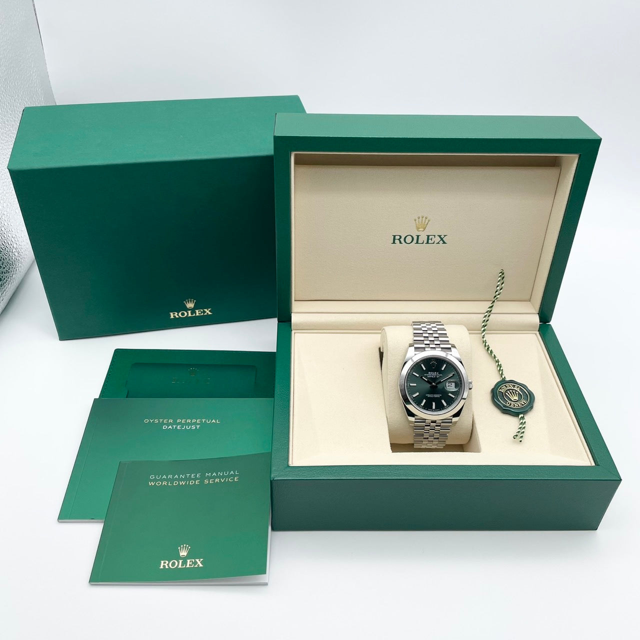 プレオウンド ロレックス デイトジャスト 126300 ミントグリーン ジュビリーブレスレット 41mm