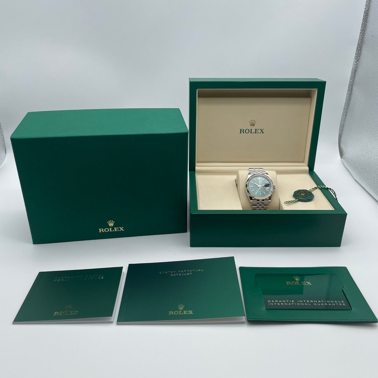 Rolex Datejust 126234 Mint Green Jubilee Bracelet 36mm