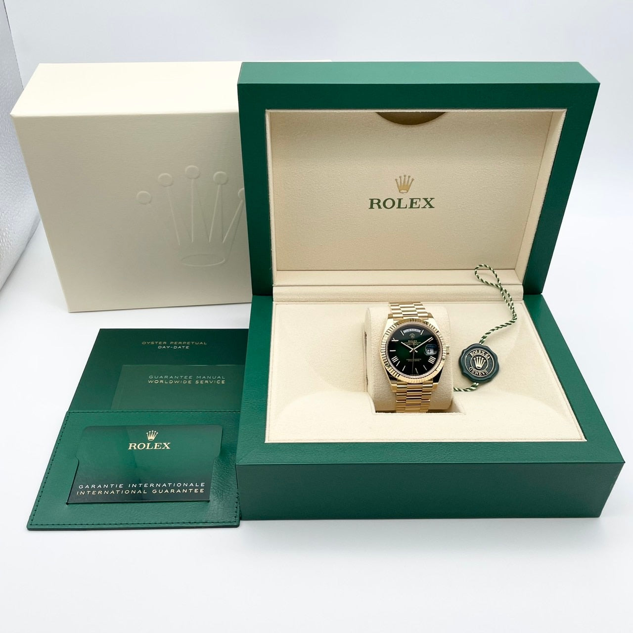 プレオウンド ロレックス デイデイト 228238 グリーンオンブレ プレジデントブレスレット 40mm