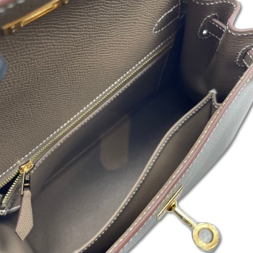 プレオウンド エルメス ケリー 25 エトゥープ エプソン ゴールド金具 K刻印