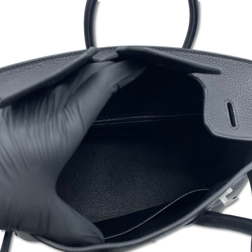 プレオウンド 【現金特価】エルメス バーキン 25 ノワール トゴ シルバー金具 K刻印