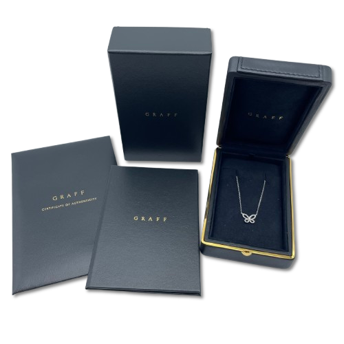 Pre-Owned Graph Butterfly Silhouette Diamond Mini Pendant RGP808 White Gold