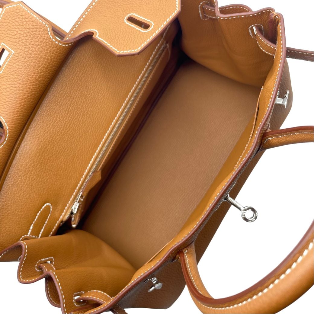 プレオウンド エルメス バーキン 30 ゴールド トゴ シルバー金具 W刻印