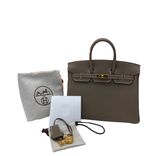 Hermes Birkin 25 Etoup Togo Gold Hardware B가 새겨 져 있습니다