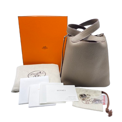 Hermes Picotin Lock PM U- 구식 은색 금속 Etoup Togo