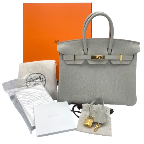 Hermes Birkin 25 그리퍼 토고 골드 하드웨어 B가 새겨 져 있습니다