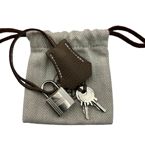 Hermes Birkin 25 Etoup Togo Silver Metal Fittings B 조각