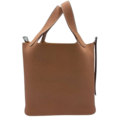 Pre-Owned Hermes Picotin Lock PM Gold Torillon Clemence Silver Metal Fittings Z Engraved