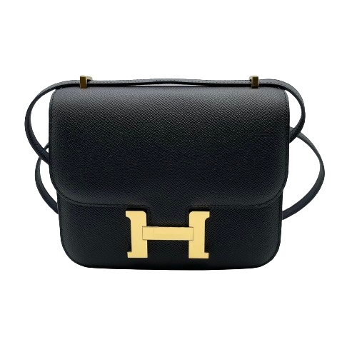 Pre-Owned Hermes Constance Mini 18 with Mirror Epson Black Gold Hardware B Engraved