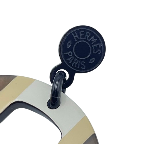 Hermes H Equipe 水牛角漆面耳环