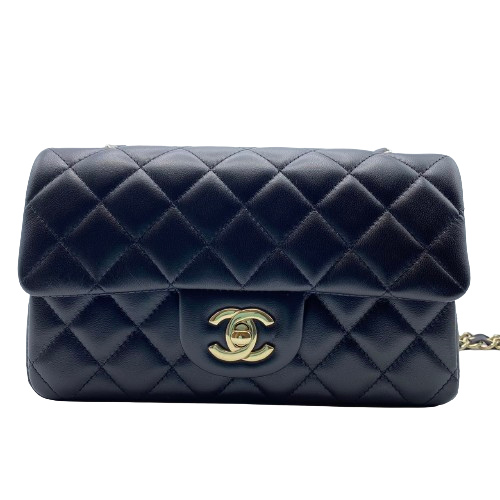 Pre-Owned Chanel Matelasse Black Crumble Lambskin Handbag