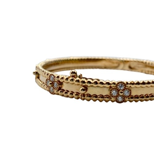Van Cleef & Arpels Perle Sweet Clover Bracelet Small Model VCARP6X100 18K 로즈 골드/다이아몬드