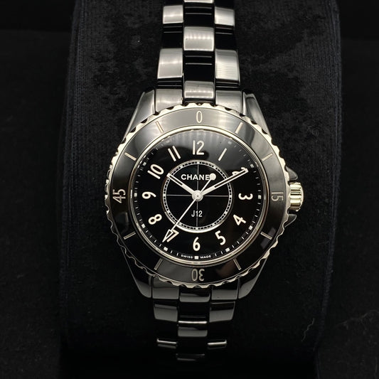 Pre-Owned Chanel J12 H5695 Black Black Ceramic 33MM
