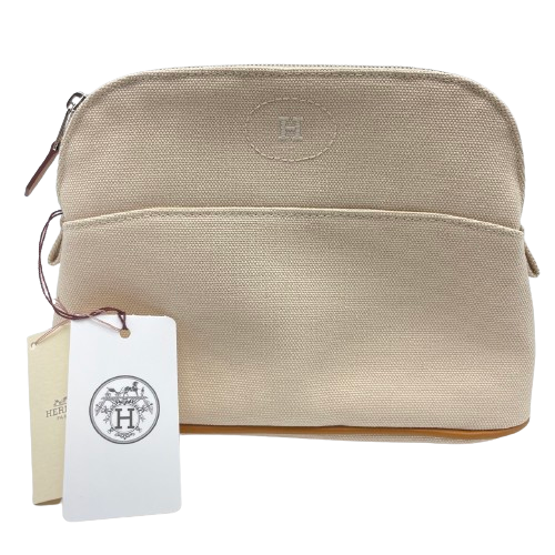 【低于标价】Hermes Bolide 小包 迷你天然帆布 银扣