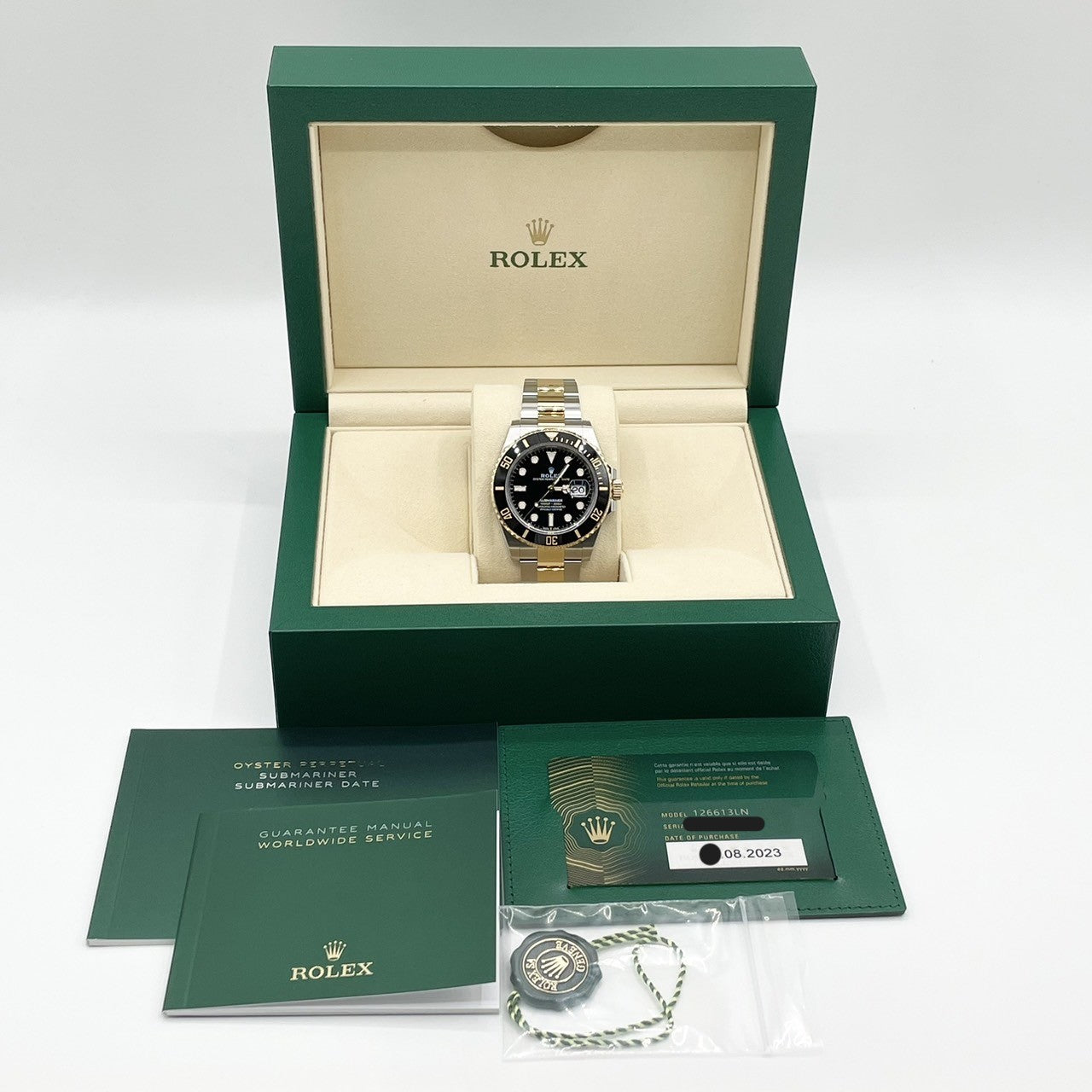 사전 소유 롤렉스 서브 마리너 126613LN 굴 팔찌 검은 41mm