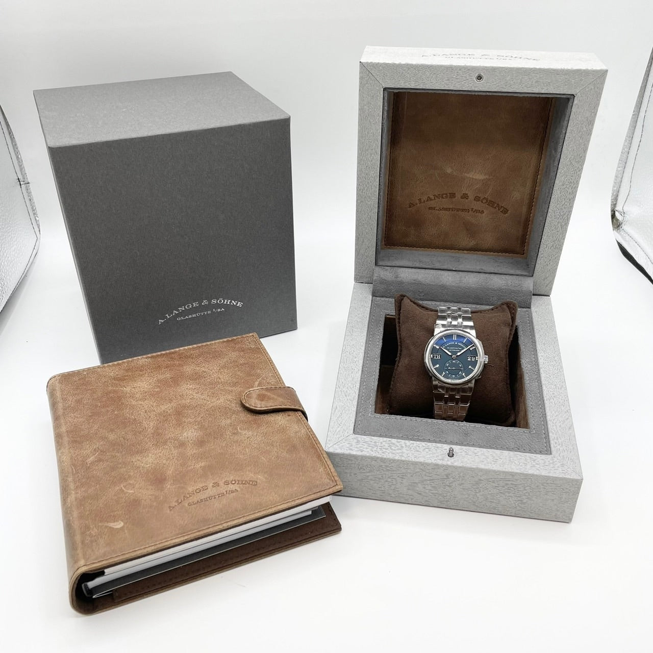 プレオウンド 【保護シール付き】ランゲ&ゾーネ オデュッセウス 363.179 ダークブルー ステンレススチール 40.5mm