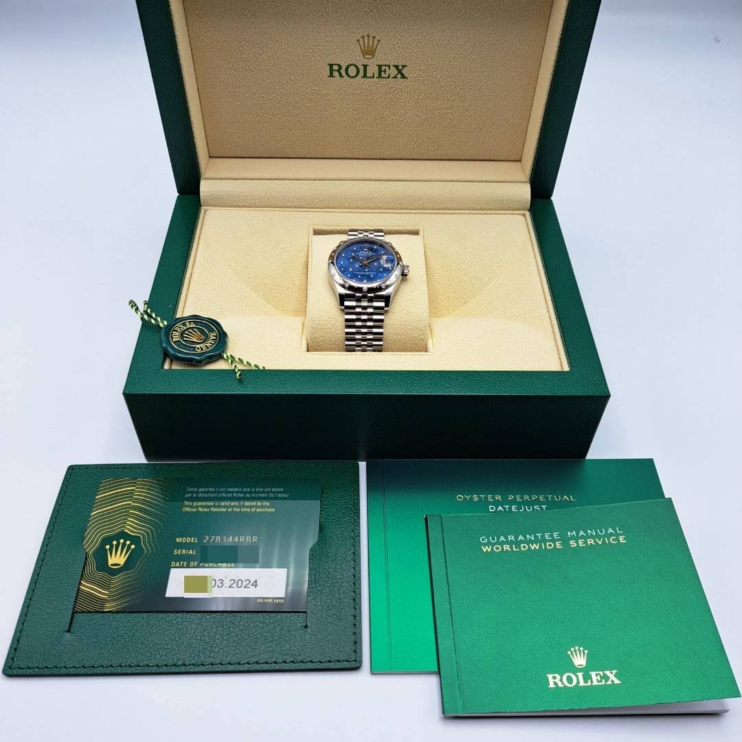 ロレックス デイトジャスト 278344RBR アズーロブルー フローラルモチーフ ダイヤ入り ジュビリーブレス 31mm