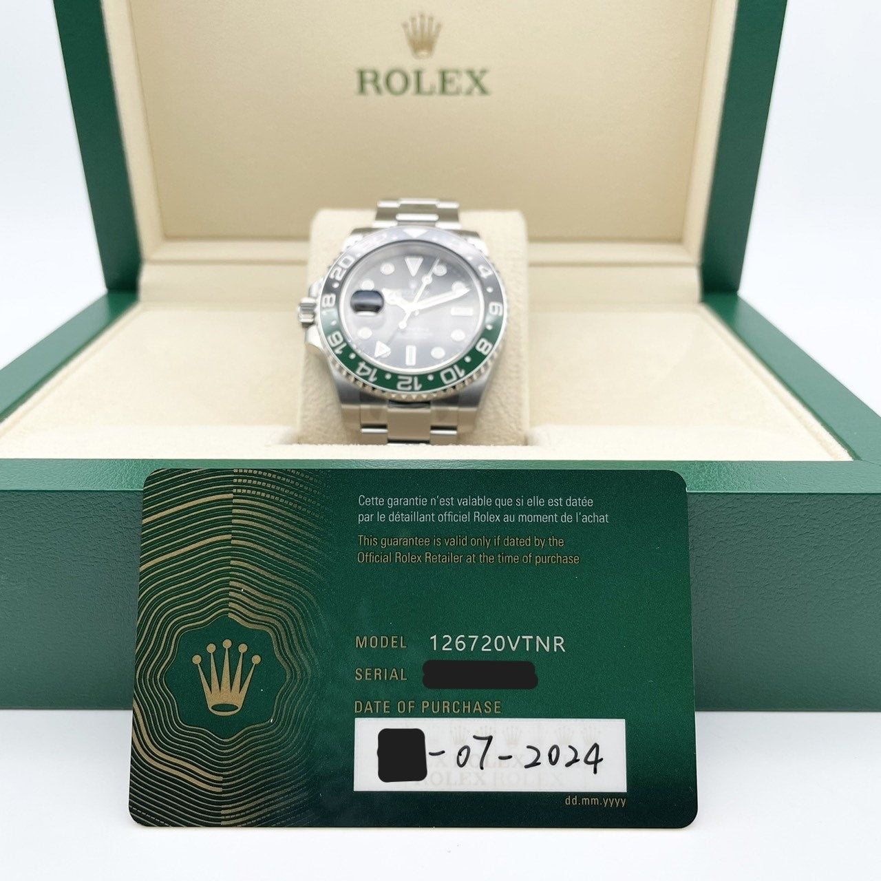 [전체 보호 스티커 포함! ! Rolex GMT 마스터 II 126720VTNR 굴 팔찌 40mm