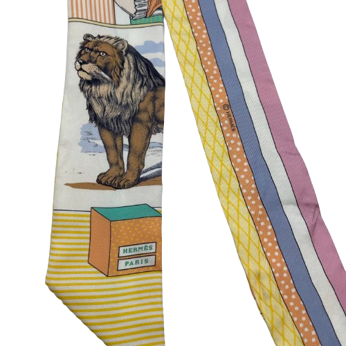 헤르메스 Twilly Grand Theatre Nouveau White/Yellow Silk