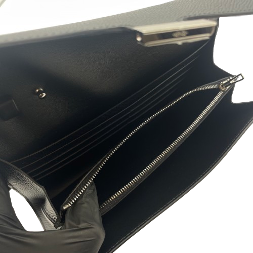 プレオウンド エルメス コンスタンスロングトゥーゴー ノワール ヴォーエプソン シルバー金具 W刻印