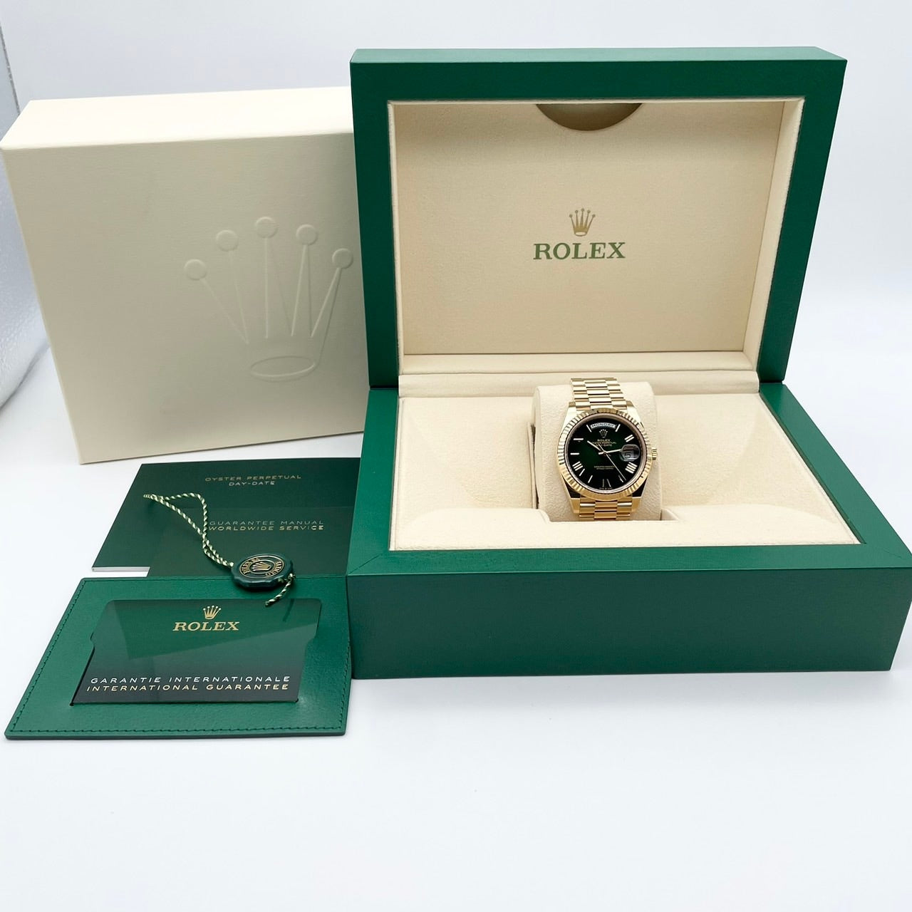 プレオウンド ロレックス デイデイト 228238 グリーンオンブレ プレジデントブレスレット 40mm