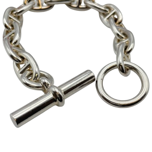 Hermes Chaine Dunkle Bracelet MM Silver 925 13-panel