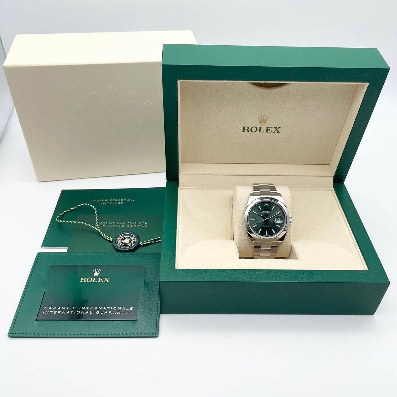 プレオウンド ロレックス デイトジャスト 126300 ミントグリーン オイスターブレスレット 41mm