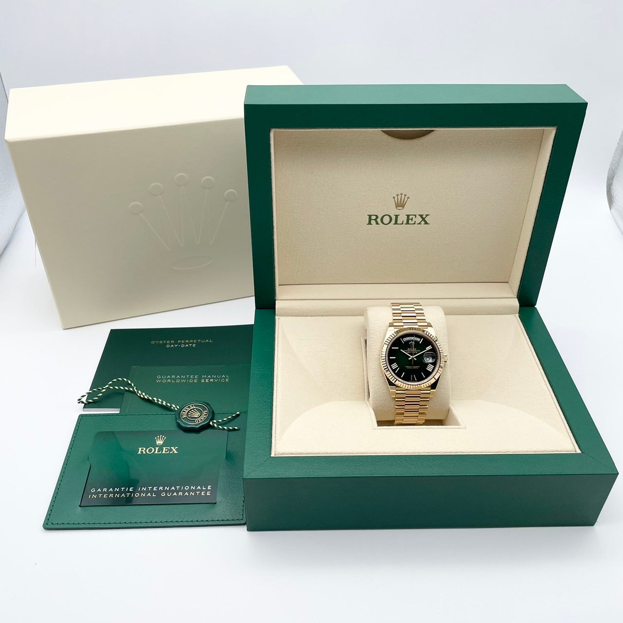 プレオウンド ロレックス デイデイト 228238 グリーンオンブレ プレジデントブレスレット 40mm