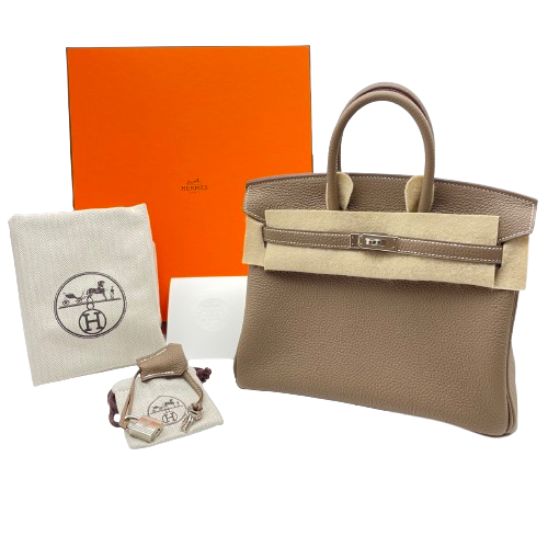 Hermes Birkin 25 Etoup Togo Silver Metal Fittings W 새로
