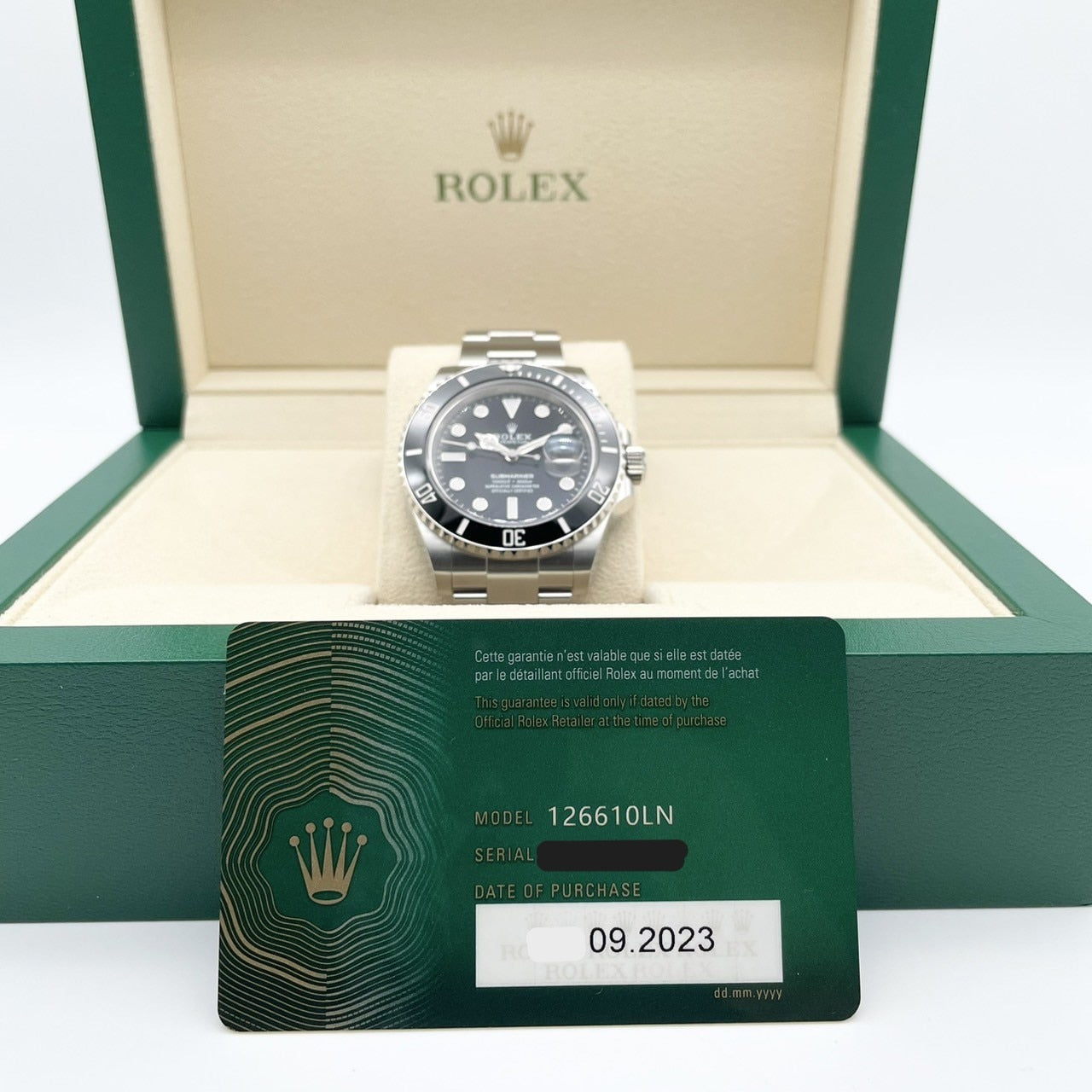 사전 소유 롤렉스 서브 마리너 날짜 126610ln 검은 색 41mm