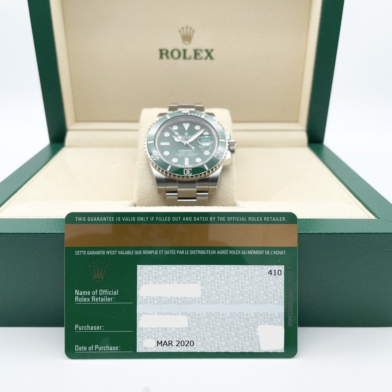 사전 소유 롤렉스 서브 마리너 날짜 굴 팔찌 40mm 116610LV