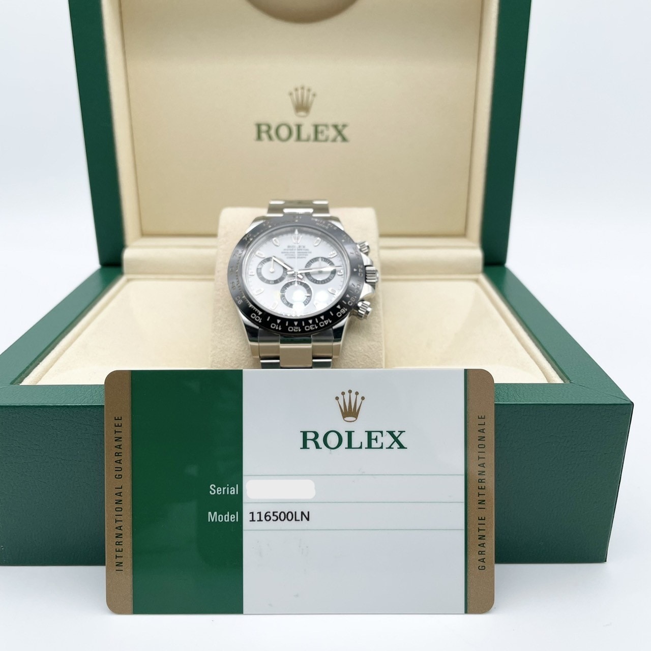 사전 소유 롤렉스 데이토나 116500LN 굴 팔찌 흰색 40mm