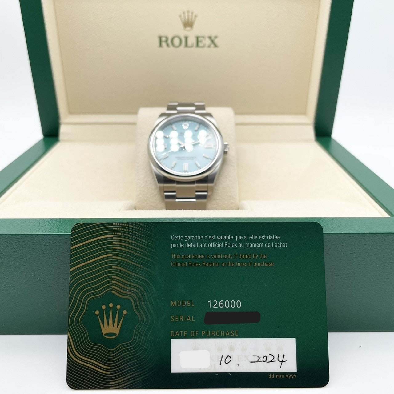 勞力士牡蠣永久126000牡蠣手鍊綠色36mm