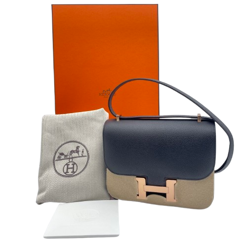 Hermes Constance Mini 18 누아르 엡손 핑크 골드 메탈 피팅 w 새로