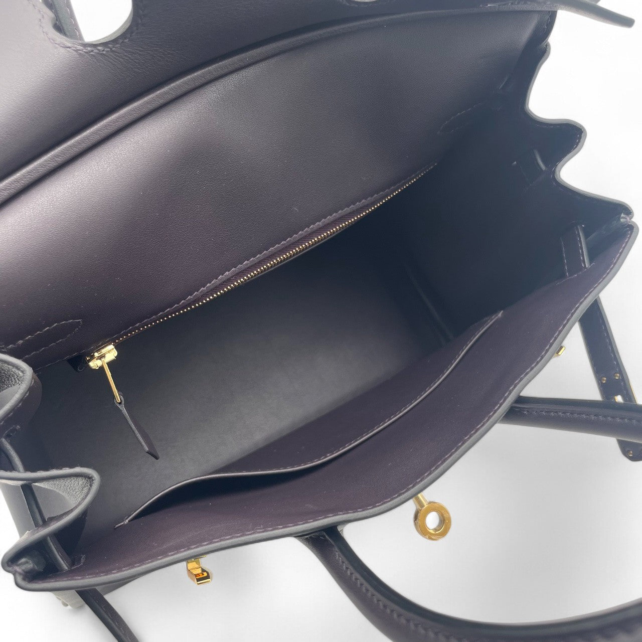 Hermes Birkin 25 Prenoir Swift Gold 하드웨어 W는 새겨 져 있습니다
