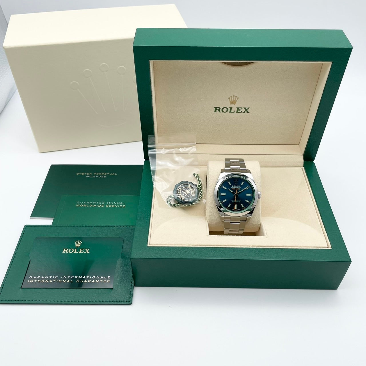 ロレックス ミルガウス 116400GV Zブルー 40mm オイスターブレスレット