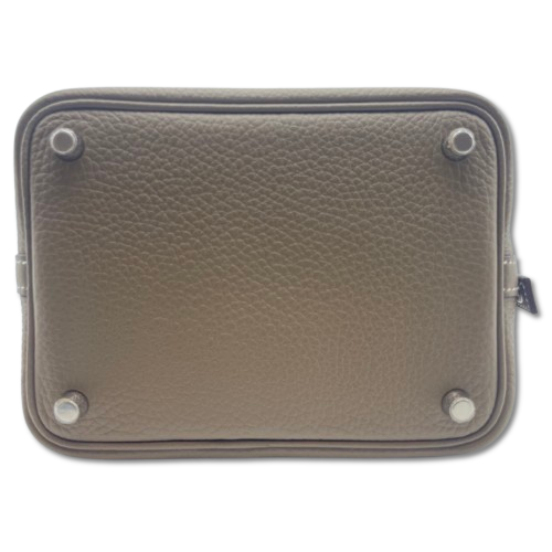 Hermes Picotin Lock PM Etoupe Torillon Clemence Silver Metal Fittings B 조각.