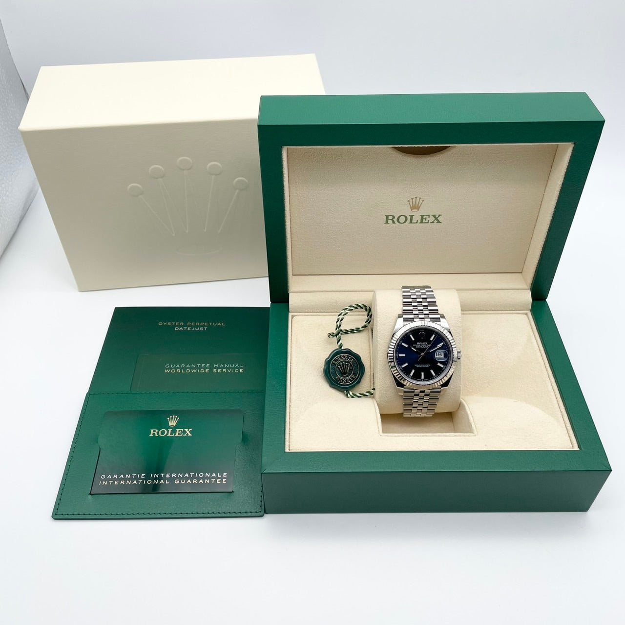 プレオウンド ロレックス デイトジャスト 126334 ブライトブルー ジュビリーブレスレット 41mm