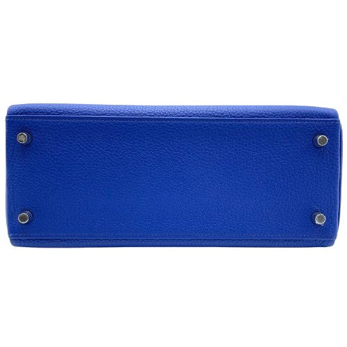 プレオウンド エルメス ケリー 28 ブルーフランス トゴ シルバー金具 U刻印